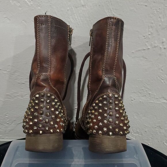 Steve Madden Tarnney Studded Brown Boots Made in Mexico Size 7 - Picture 7 of 15